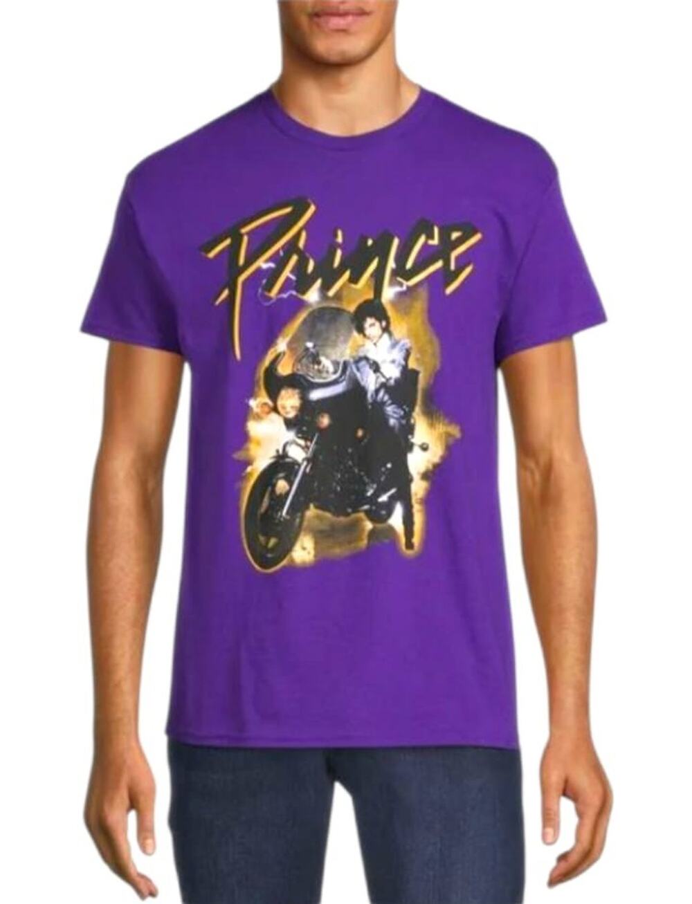 Men's T Shirt Prince On Motorcycle Purple By The Prince Estate Size 2XL